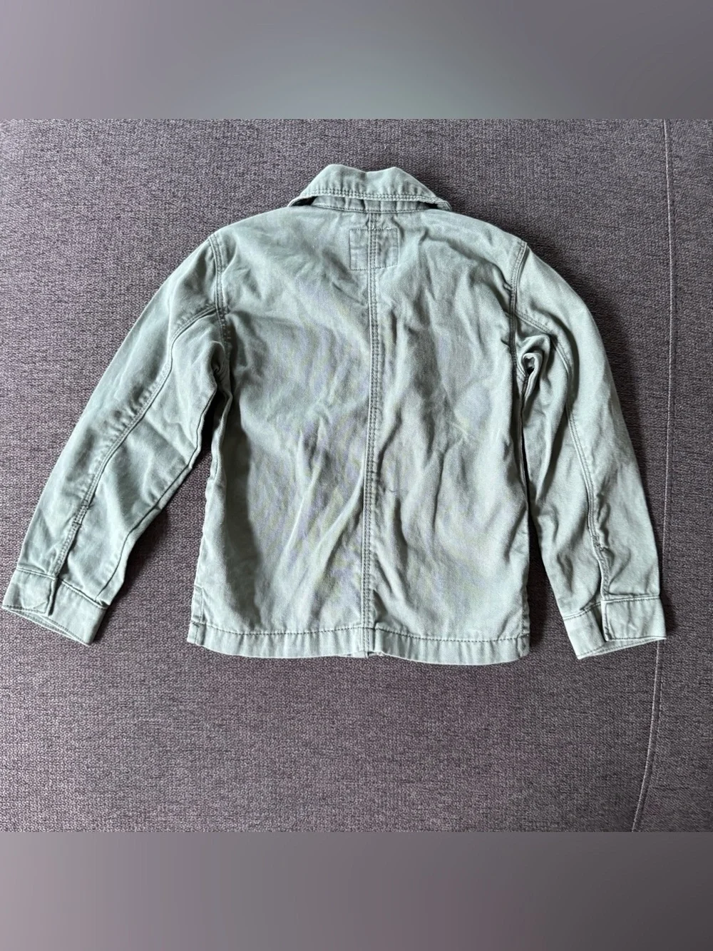 OshKosh B'gosh Girls' Sage Green Button-Front Utility Jacket Embroidered 4T